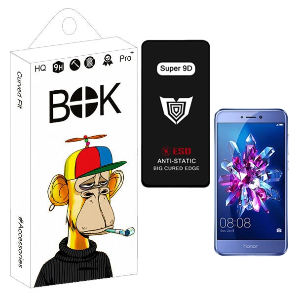 محافظ صفحه نمایش بوک مدل Super 9D Guard مناسب برای گوشی موبایل هوآوی 8 lite