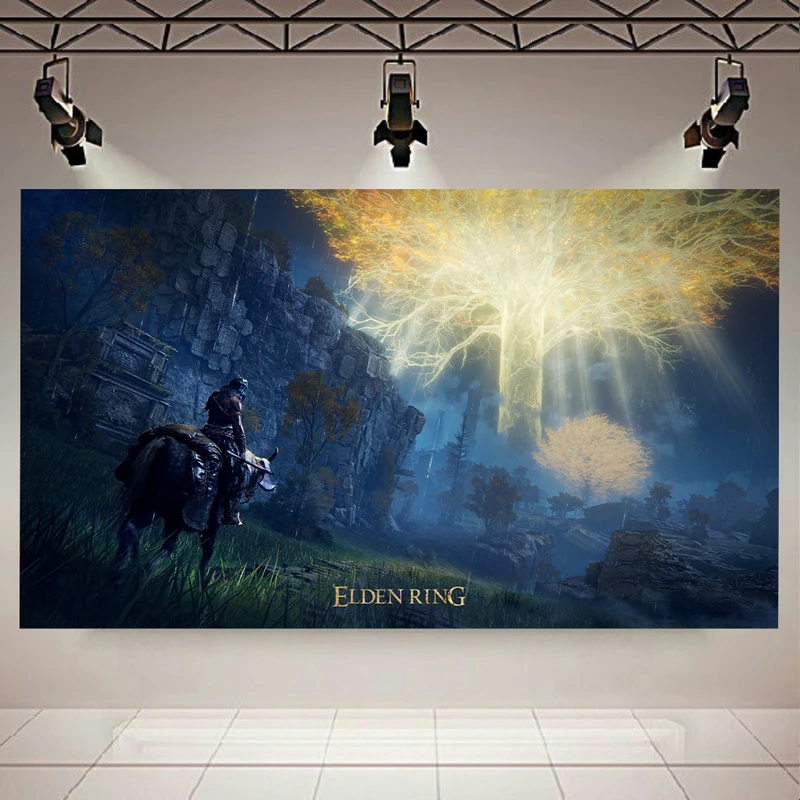 پوستر پارچه ای مدل چرم مخمل طرح گیم Elden Ring کد AR2060