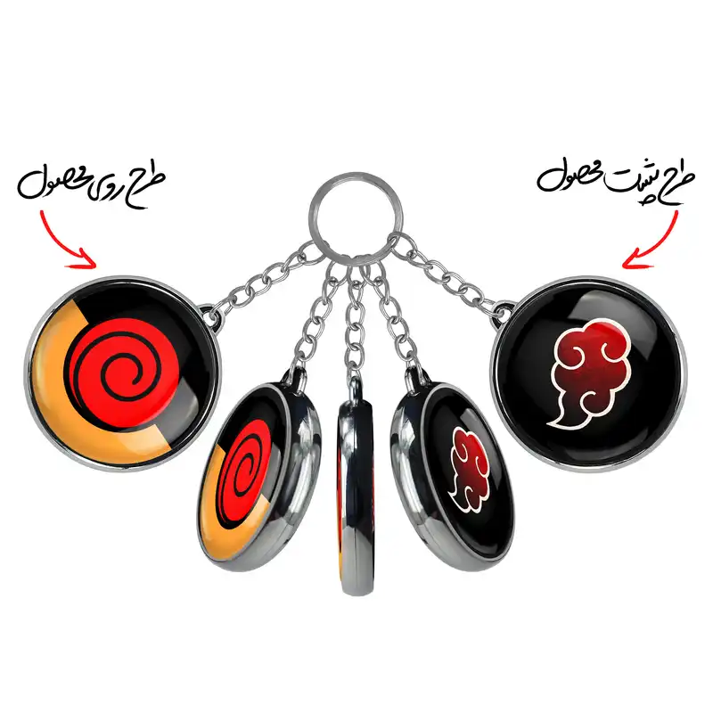 جاکلیدی خندالو طرح خاندان اوزوماکی و گروه آکاتسوکی انیمه ناروتو مدل دوطرفه کد 1127411277