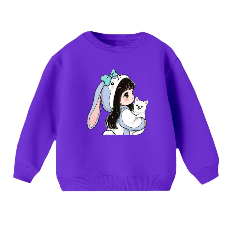 سویشرت بچگانه مدل دخترک و گلبرگ 