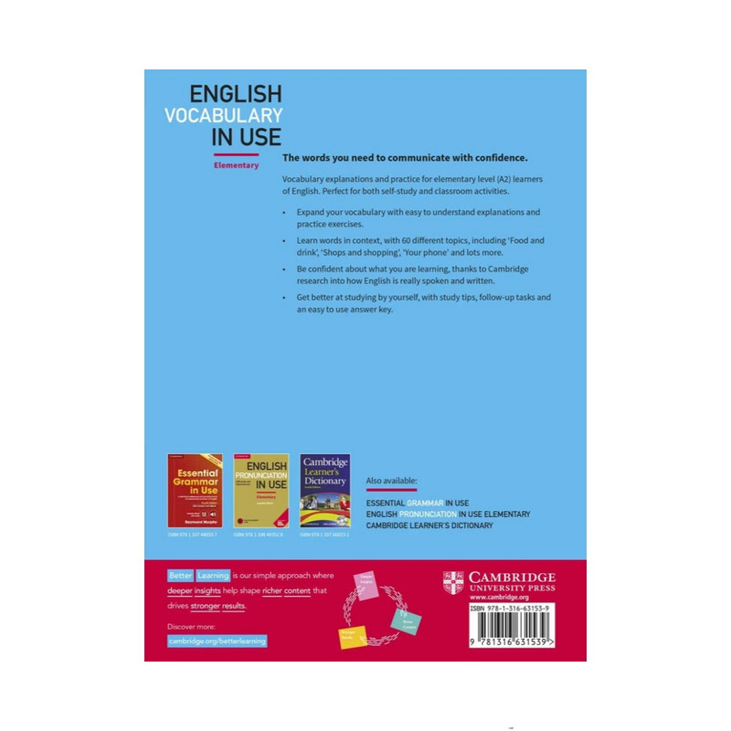 کتاب English vocabulary in use elementary اثر Michael McCarthy and Felicity ODell انتشارات کمبریج