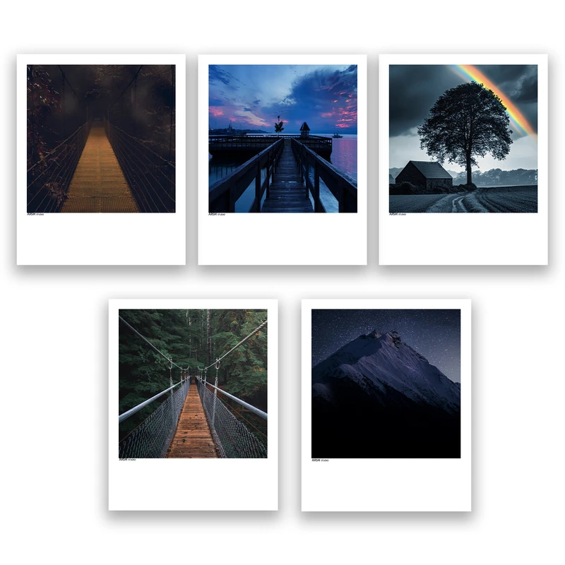 آویز تزیینی عرش مدل فانتزی منظره طبیعت کد Asa966 مجموعه پنج عددی