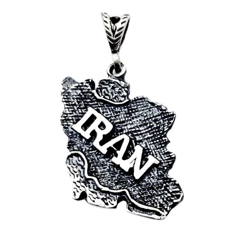 آویز گردنبند نقره مدل نقشه ایران VP4217