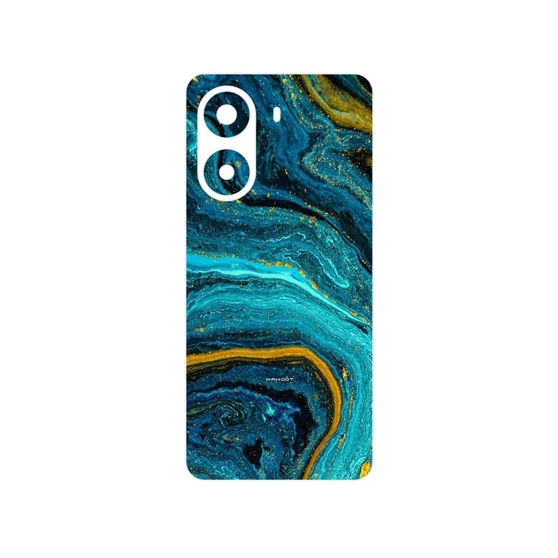 برچسب پوششی ماهوت مدل Turquoise marblewith golden streaks مناسب برای گوشی موبایل شیائومی Poco X7 Pro