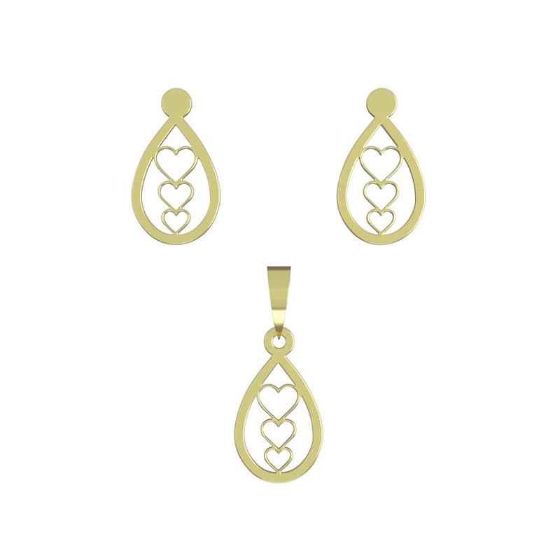 نیم ست طلا 18 عیار زنانه مدوپد مدل قلب کد NA10491