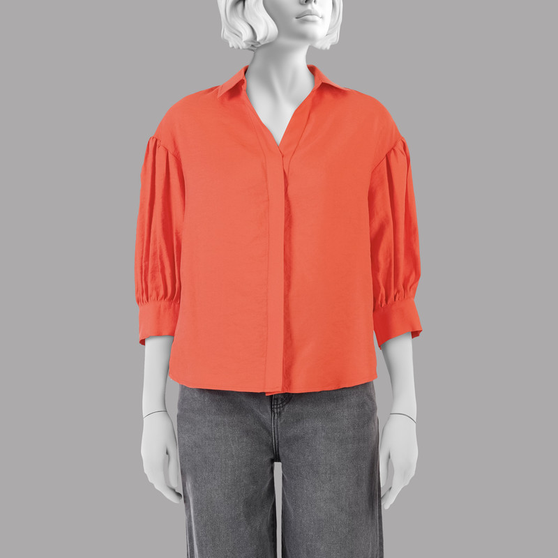 شومیز آستین سه ربع زنانه مدل 1040610 رنگ نارنجی