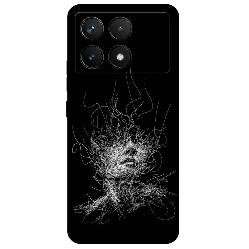 کاور مگافون طرح اسکچ صورت مدل 7423 مناسب برای گوشی موبایل شیائومی Poco F6 Pro