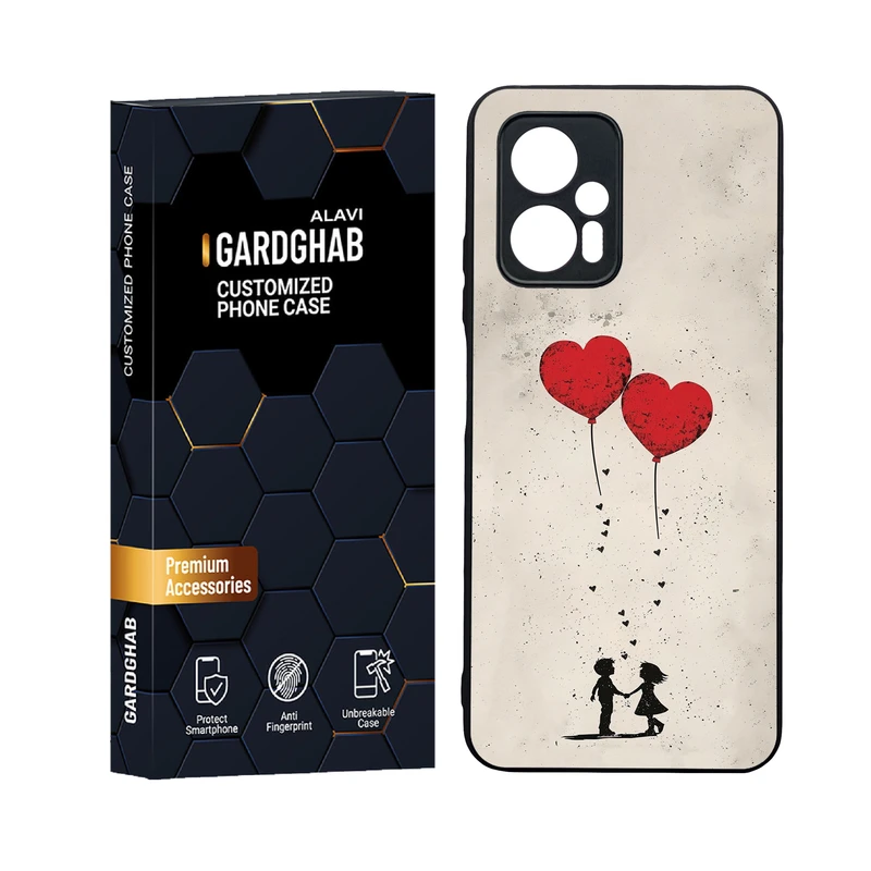 کاور گارد قاب علوی مدل دورژله ای پشت گلس عاشقانه مناسب برای گوشی موبایل شیائومی Poco X4 GT