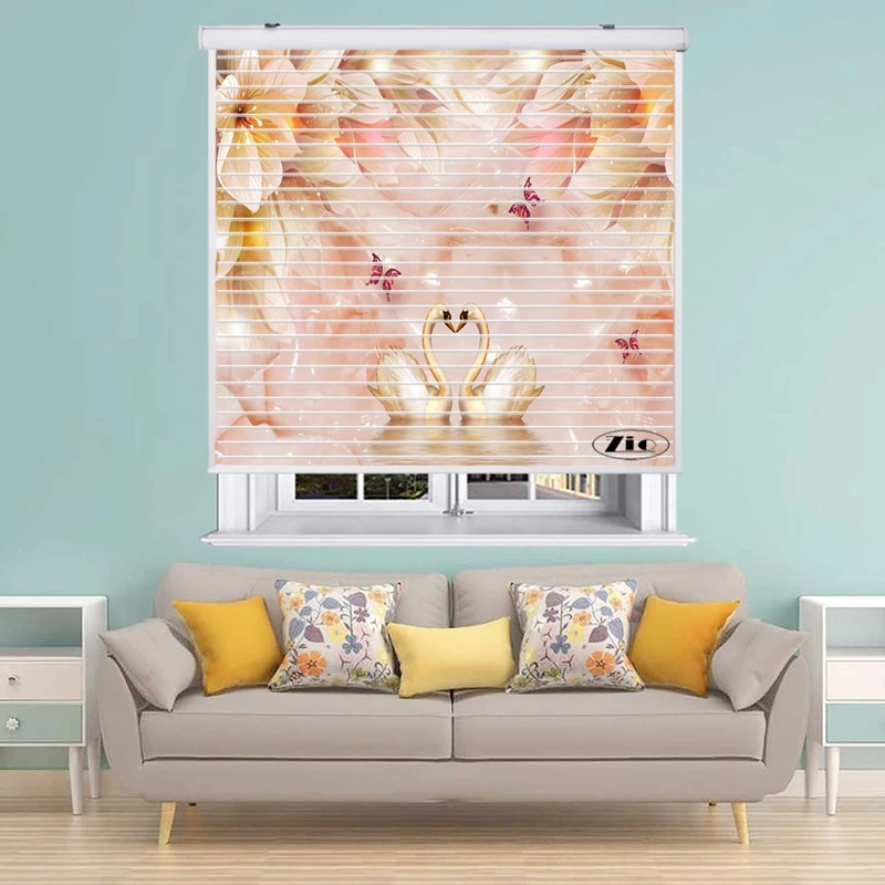 پرده زبرا زیو مدل سیلوئت 3D1421 سایز 150x150 سانتی متر