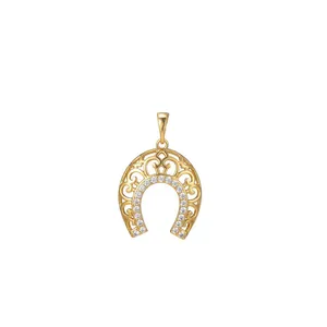 آویز گردنبند طلا 18 عیار زنانه قیراط طرح نعل کد GH2681