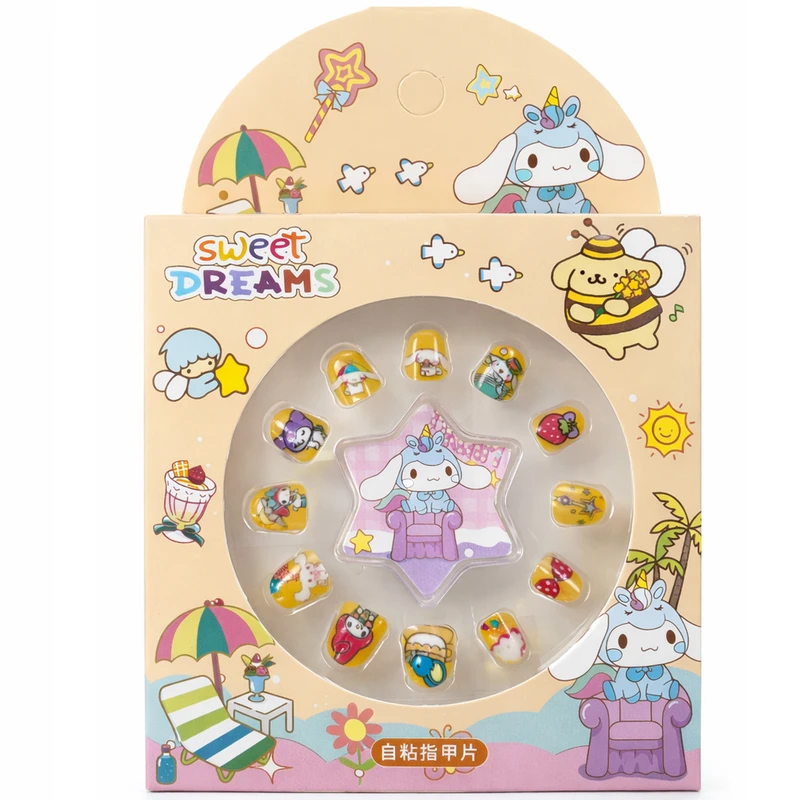 ناخن مصنوعی دست کودک مدل کرومی و دوستان بسته ۱۲ عددی