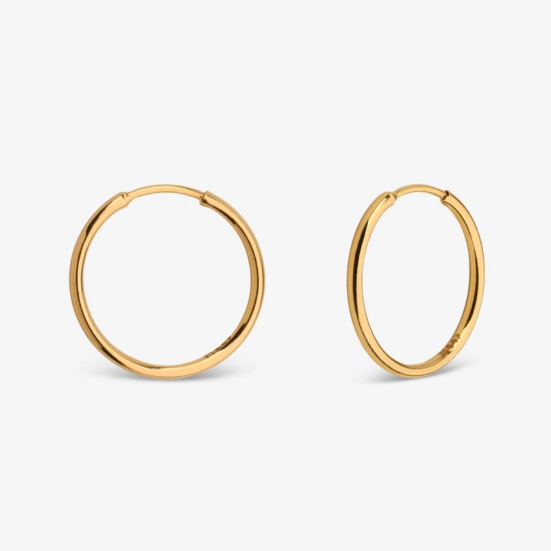 گوشواره حلقه‌ای طلا کم اجرت  18 عیار زنانه ناریا مدل بیوتی کد AB26 