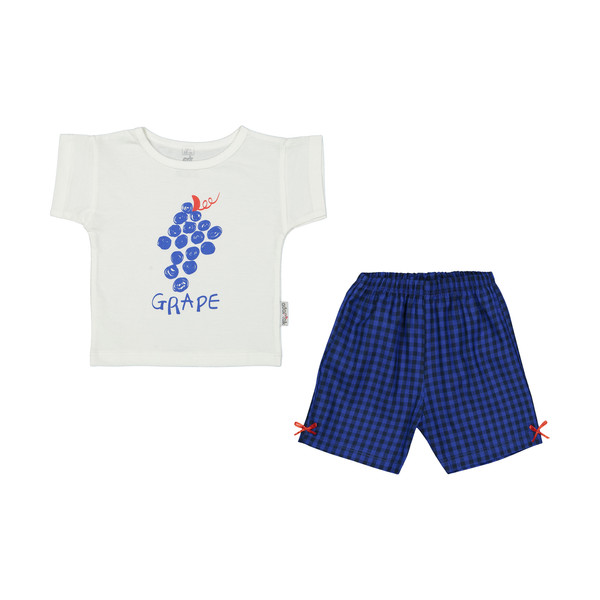 ست تی شرت و شلوارک نوزادی پسرانه آدمک مدل 2171237-58
