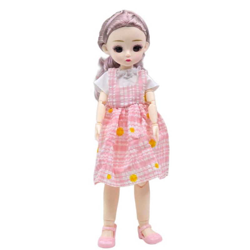 عروسک ناب سل مدل دختر چشم تیله ای کد 0040 ارتفاع 30 سانتی متر