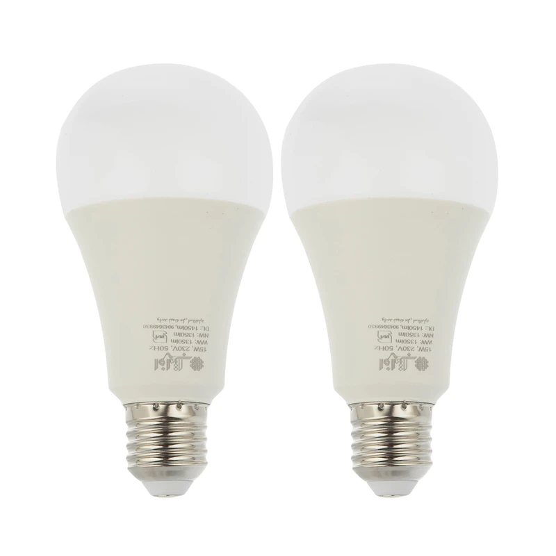 لامپ ال ای دی 15 وات افراتاب مدل AF-A70-15W پایه E27 بسته دو عددی