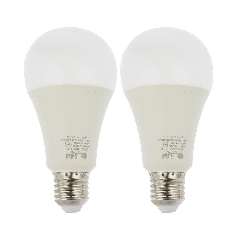 لامپ ال ای دی 15 وات افراتاب مدل AF-A70-15W پایه E27 بسته دو عددی