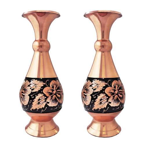 گلدان مسی مدل الماس تراش کد JR 16 بسته 2 عددی