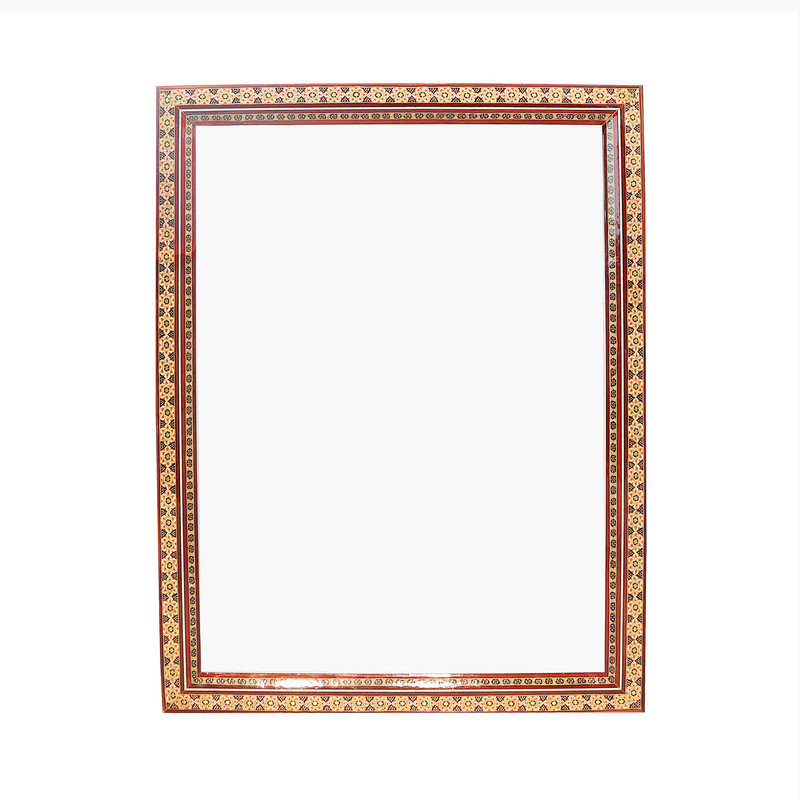 قاب عکس خاتم کاری چوبی صنایع دستی فاخر مدل سنتی طرح تک گل کد 44p34in4030