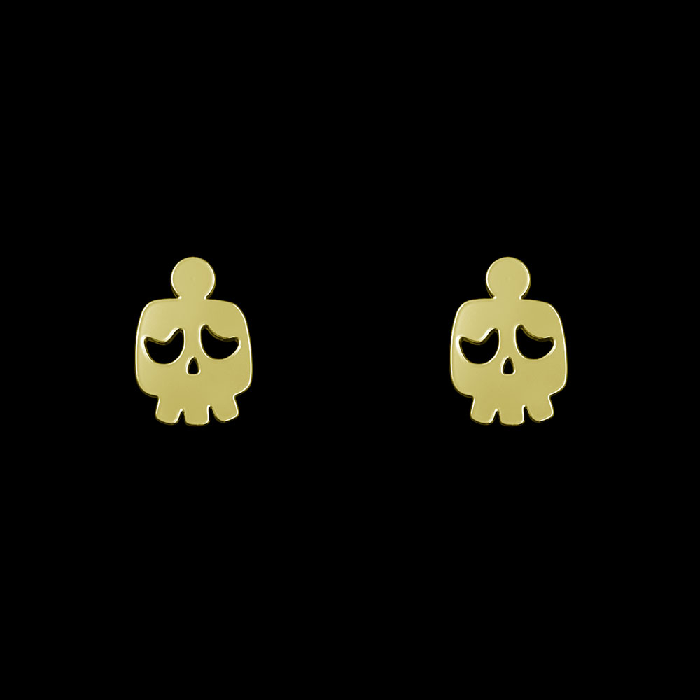 گوشواره طلا 18 عیار زنانه مدوپد مدل جمجمه کد GA1-10354