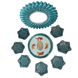مجموعه ظروف هفت سین 9 پارچه طرح خورشید کد 33122