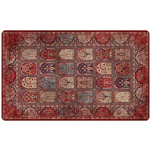  پادری طرح فرش مدل وزرا خشتی m4-212 سایز 46x76 سانتی متر