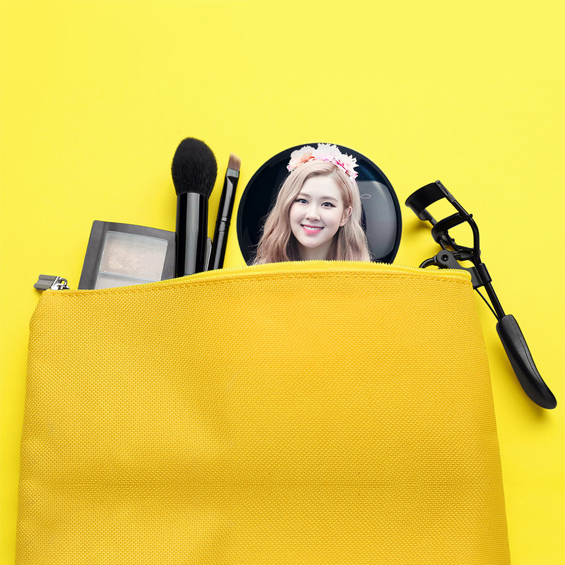 آینه جیبی خندالو مدل رزی گروه بلک پینک Black Pink  کد 3106