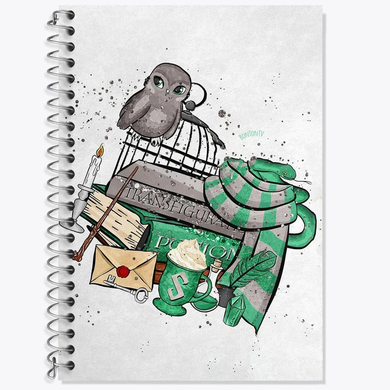 دفتر لغت 50 برگ خندالو مدل هری پاتر خانه اسلیترین کد 24932