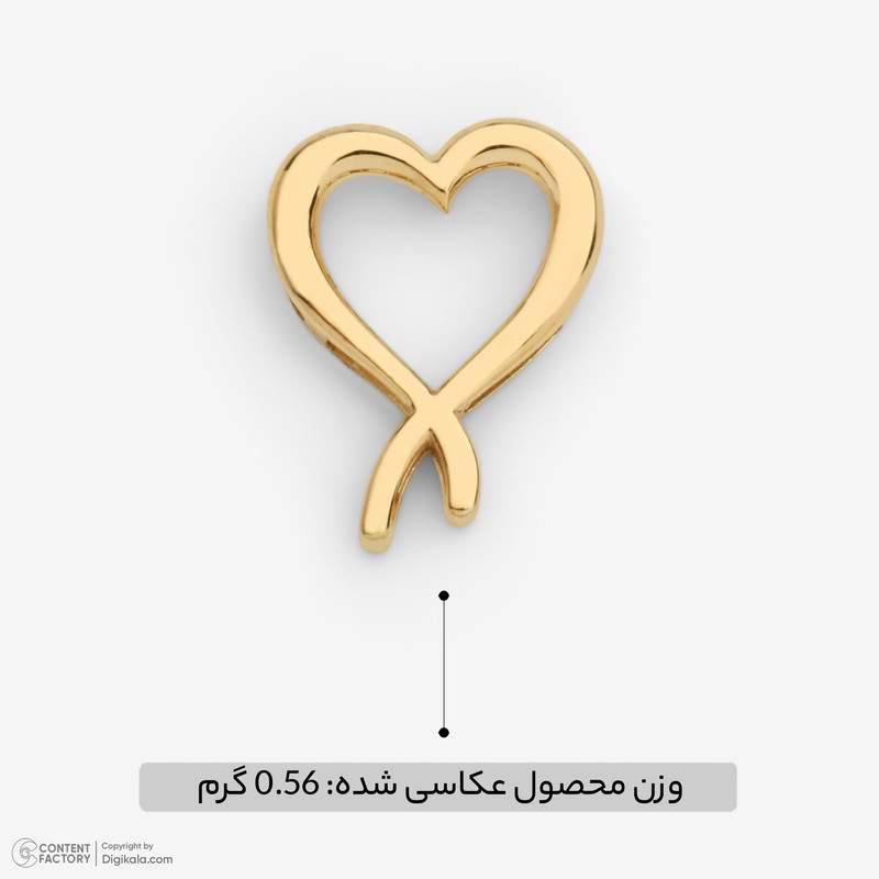 آویز گردنبند طلا 18 عیار زنانه حافا گلد طرح قلب کد PF224