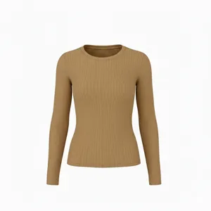 کراپ بلوز آستین بلند یقه گرد زنانه مدل اسیلو