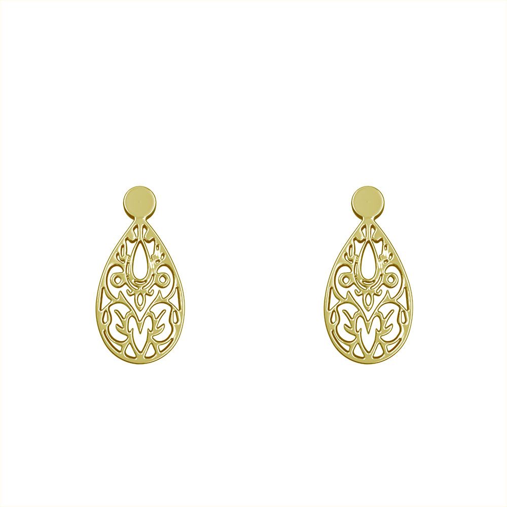 گوشواره طلا 18 عیار زنانه مدوپد مدل هندسی کد GA1-14030 -  - 2