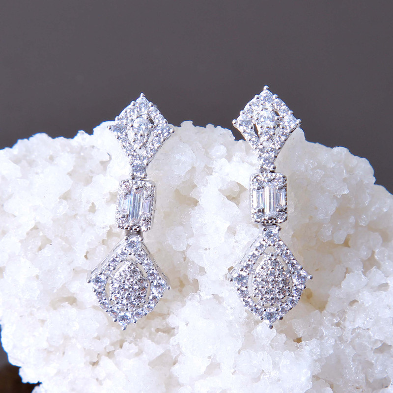 گوشواره نقره زنانه بازرگانی میلادی کد GZN_208