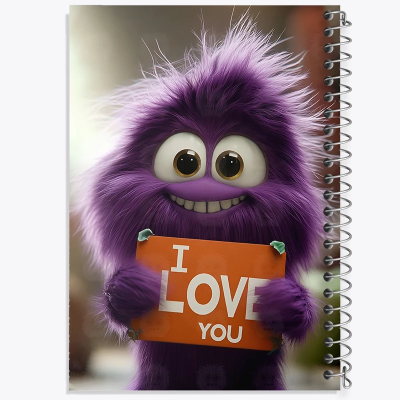 دفتر ژورنال نویسی 50 برگ خندالو مدل نقطه ای طرح هیولای بامزه کد F5720