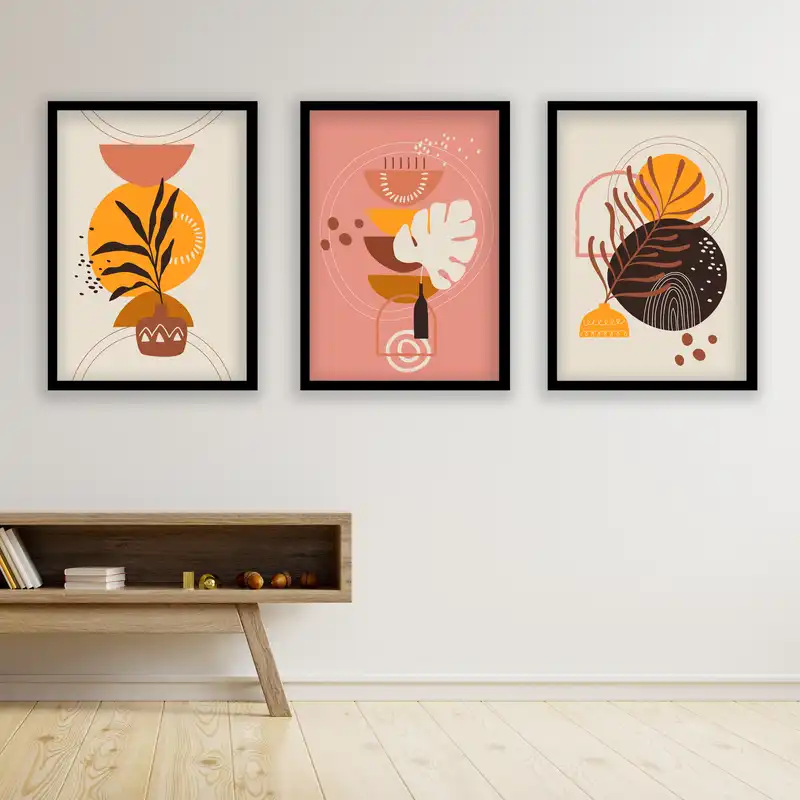 تابلو مدل مینیمال دکوراتیو کد LA-G30159 مجموعه 3 عددی