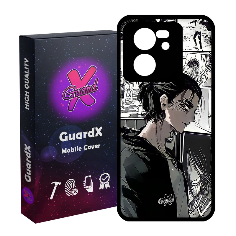 کاور گارد ایکس طرح Eren Yeager Anime مدل Glass10442 مناسب برای گوشی موبایل شیائومی 13T/13T Pro/Redmi K60 Ultra