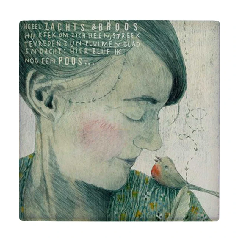  زیر لیوانی  طرح بانو و پرنده کد    6167415_5516