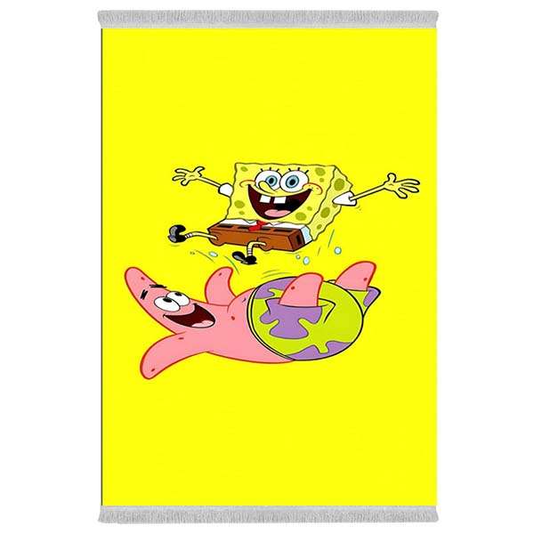 فرش پارچه‌ای دفه مدل فرشینه هازان مخمل طرح فانتزی کد 3369