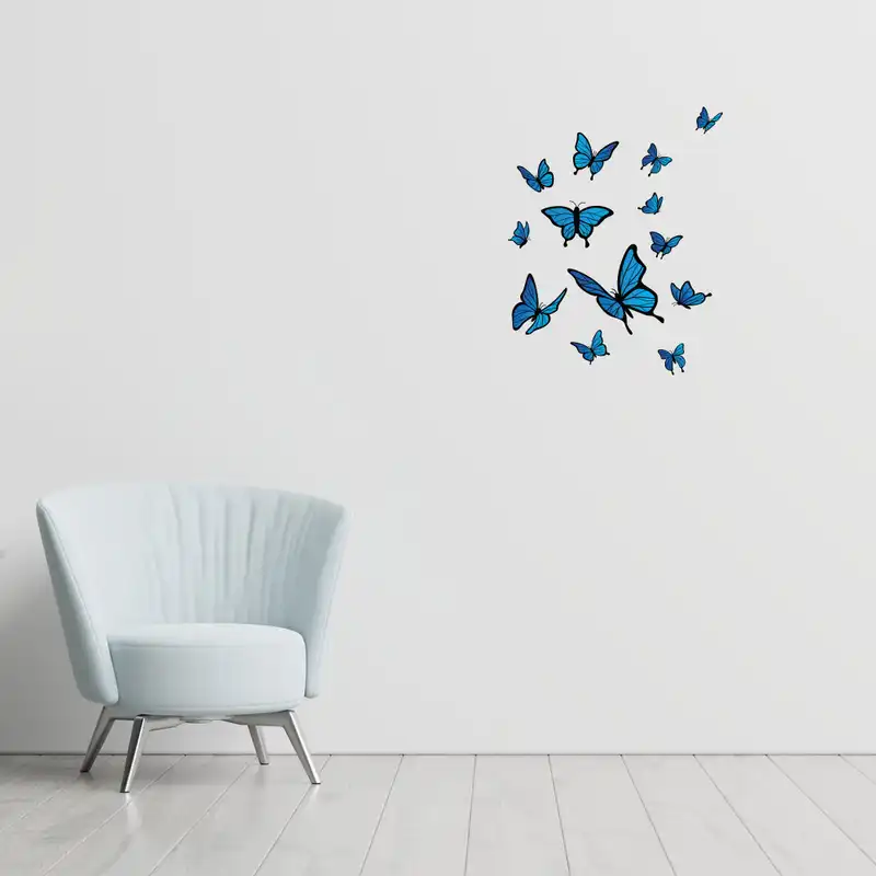 استیکر دیواری گراسیپا مدل پروانه ها مجموعه 13 عددی