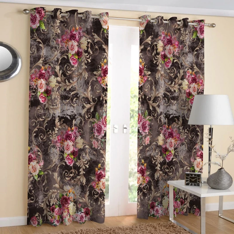 پرده طرح گل پتینه کد3258 سایز 280x140 سانتی متر