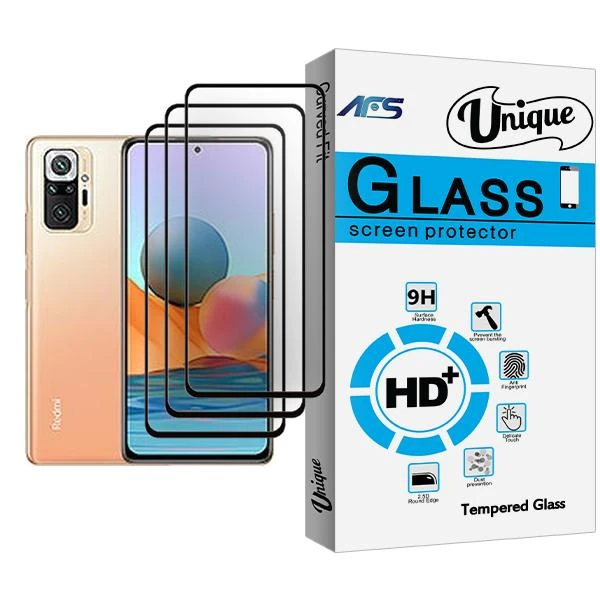 محافظ صفحه نمایش ای اف اس مدل Unique Glass MIX003 مناسب برای گوشی موبایل شیائومی Redmi Note 10 Pro Max بسته سه عددی