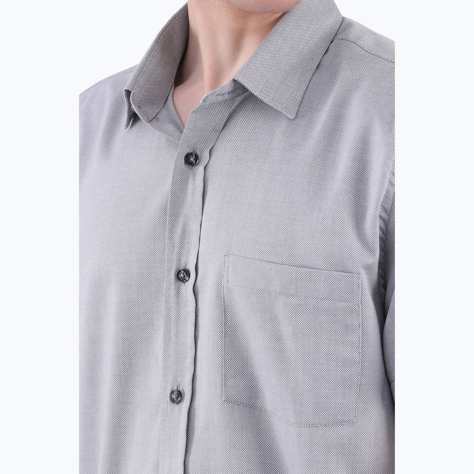 پیراهن آستین کوتاه مردانه پاتن جامه مدل آکسفورد 121821020313442 رنگ طوسی روشن -  - 11