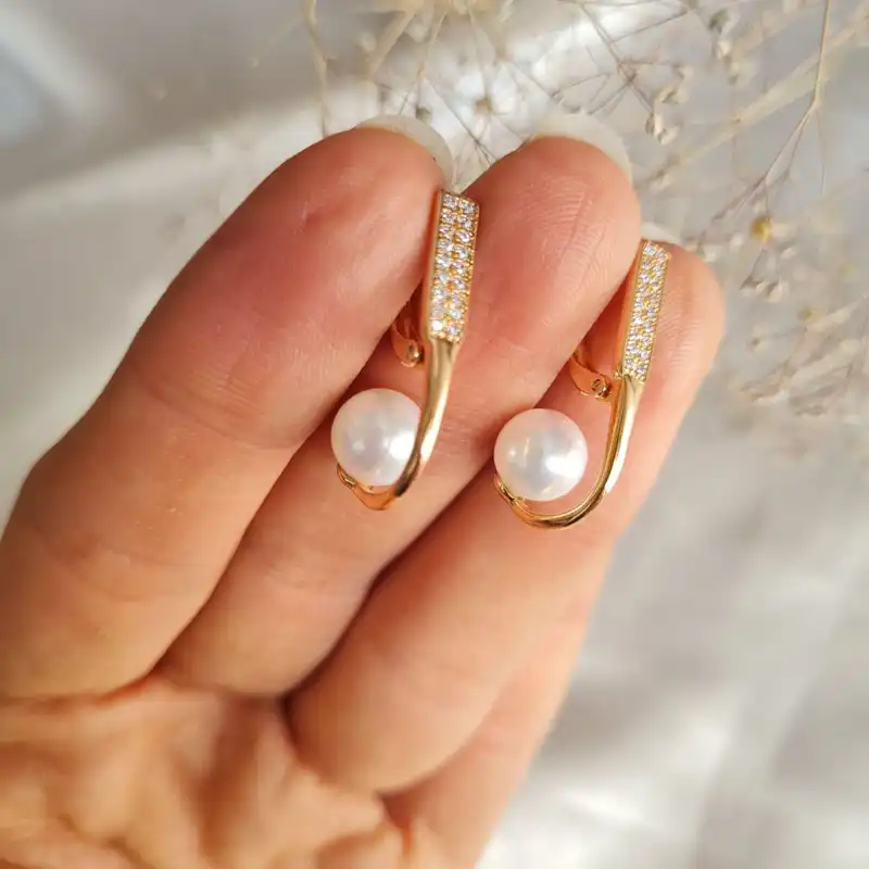 گوشواره زنانه ژوپینگ مدل مرواریدی