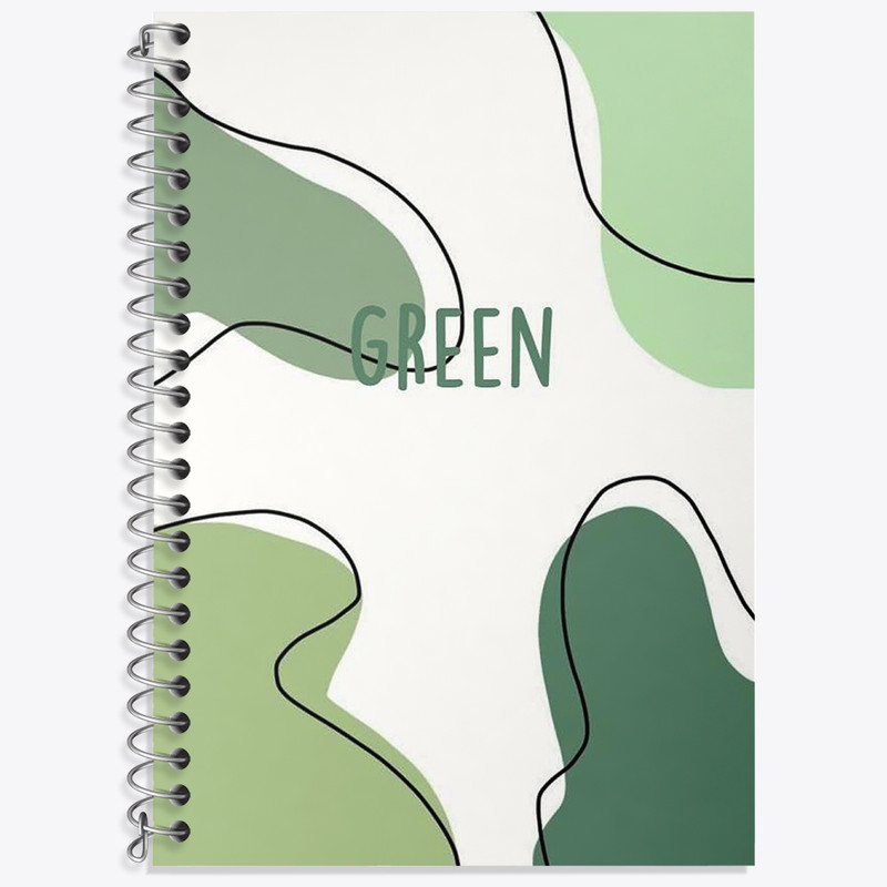 دفتر زبان 50 برگ خندالو مدل سه خط طرح مینیمال سبز کد N2755