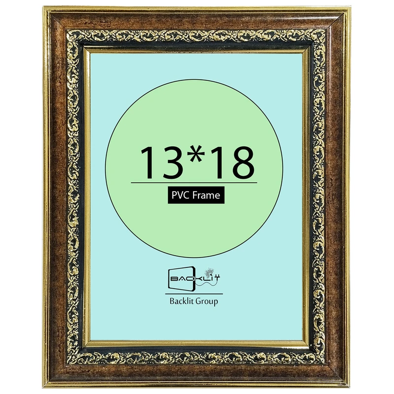 قاب عکس بکلیت مدل گلدار قهوه ای دیواری سایز 18×13 سانتی متر