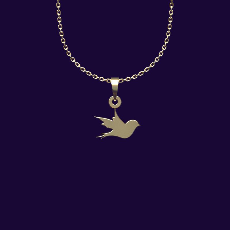 گردنبند طلا 18 عیار زنانه مدوپد مدل پرنده کد DD2-1-1018