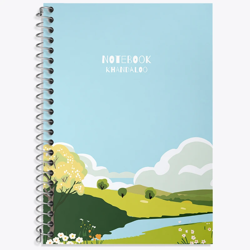 دفتر زبان 50 برگ خندالو مدل دو خط طرح منظره طبیعت کد N1715