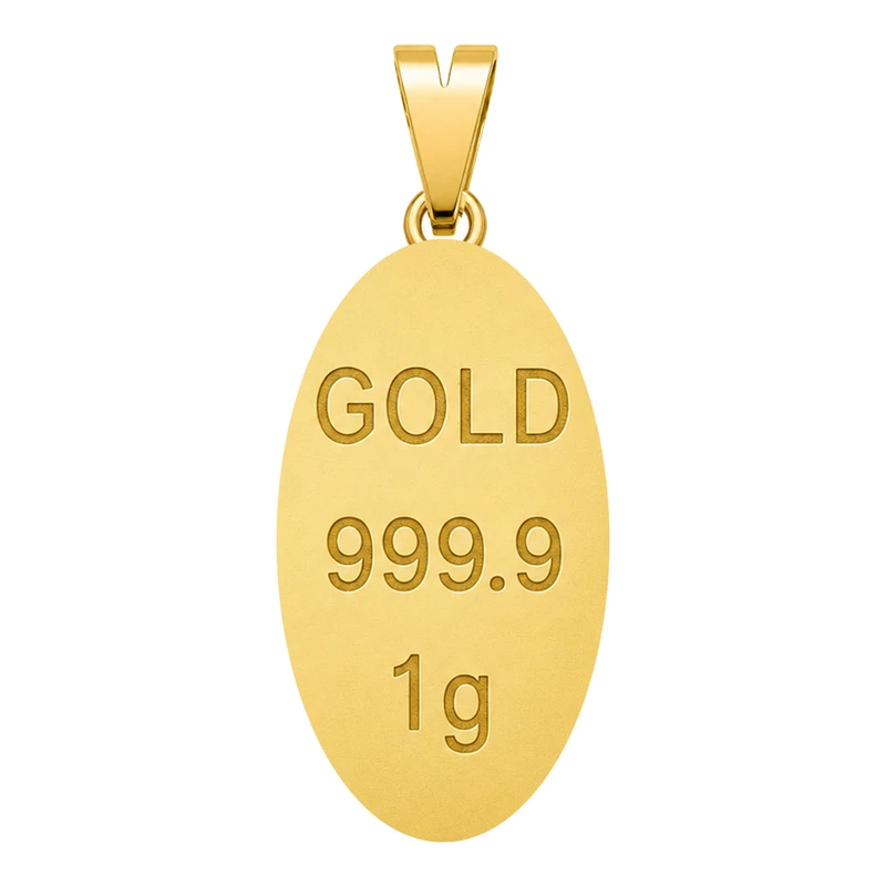 آویز گردنبند طلا 18 عیار زنانه نیکان گلد طرح شمش999.9