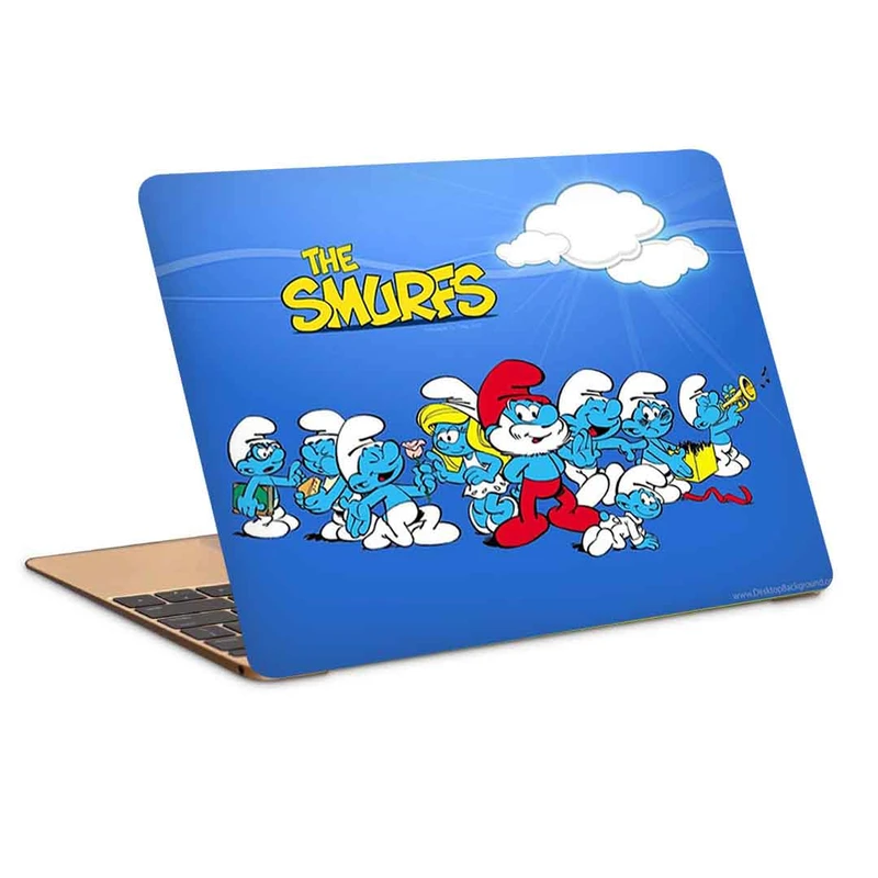 استیکر لپ تاپ طرح smurfs 6کد c-866مناسب برای لپ تاپ 15.6 اینچ