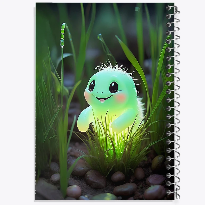 دفتر مشق 100 برگ خندالو طرح هیولای سبز کیوت کد F6273