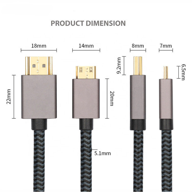 کابل تبدیل Mini HDMI به HDMI یو اِل‌ تی یونیت مدل 4k طول 3 متر