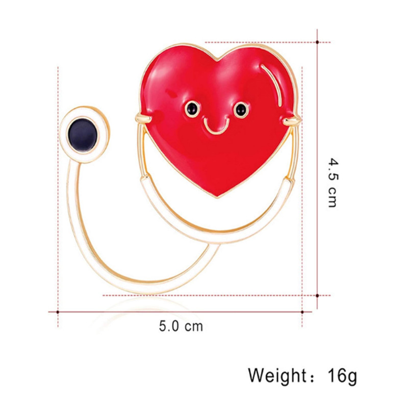 سنجاق سینه زنانه مدل گوشی پزشکی قلبی